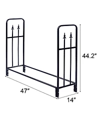 Skonyon 4 Feet Outdoor Heavy Duty Steel Firewood Wood Storage Rack