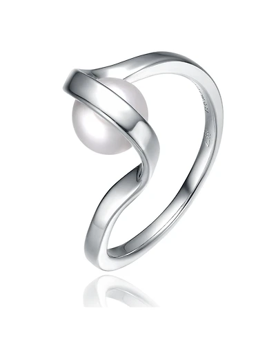Sterling Silver with Cubic Zirconia Double Weave Band Ring