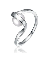 Sterling Silver with Cubic Zirconia Double Weave Band Ring