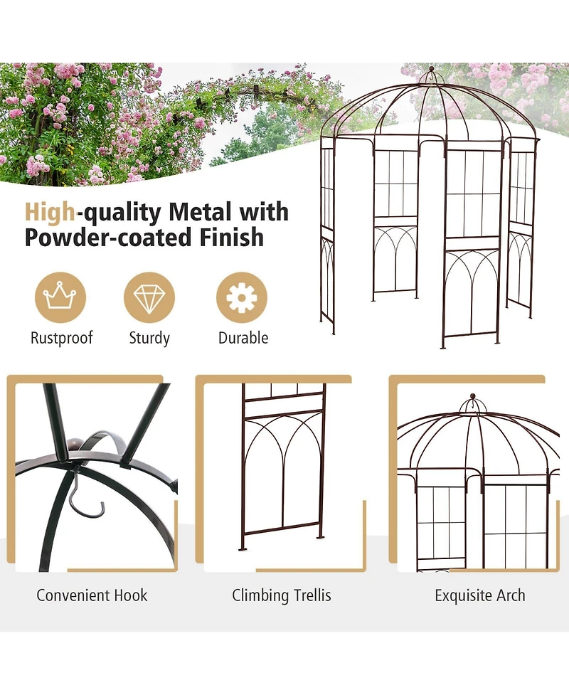 Skonyon 8.4 x 7 Feet Wide Birdcage Shape Garden Arbor