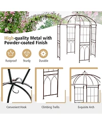 Skonyon 8.4 x 7 Feet Wide Birdcage Shape Garden Arbor