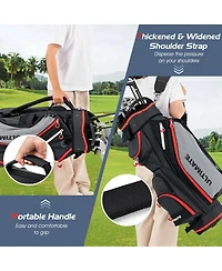 Skonyon 9.5 Inch Golf Cart Bag with 14 Way Dividers Top Organizer-Black