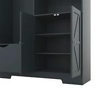 Elegant Hall Tree: Shoe Cabinet, Bench, Coat Rack