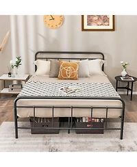 Gymax Full Size Heavy Duty Metal Bed Frame Headboard Platform Mattress Foundation