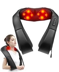 Shiatsu Neck and Shoulder Massager with Heat, 8 Deep-Kneading Nodes