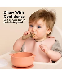 KeaBabies 4-Pack Prep Baby Spoons & Forks Set, Self Feeding Utensils 6-18 Months, Silicone Blw Bpa-Free