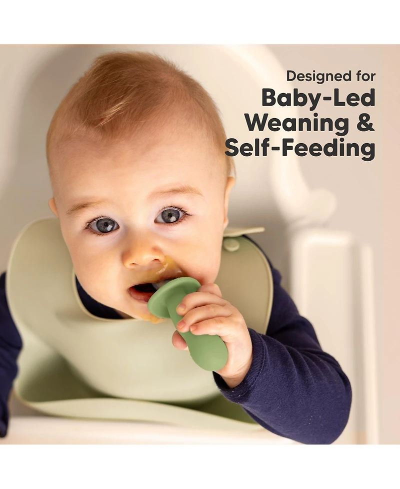 KeaBabies 4-Pack Prep Baby Spoons & Forks Set, Self Feeding Utensils 6-18 Months, Silicone Blw Bpa-Free