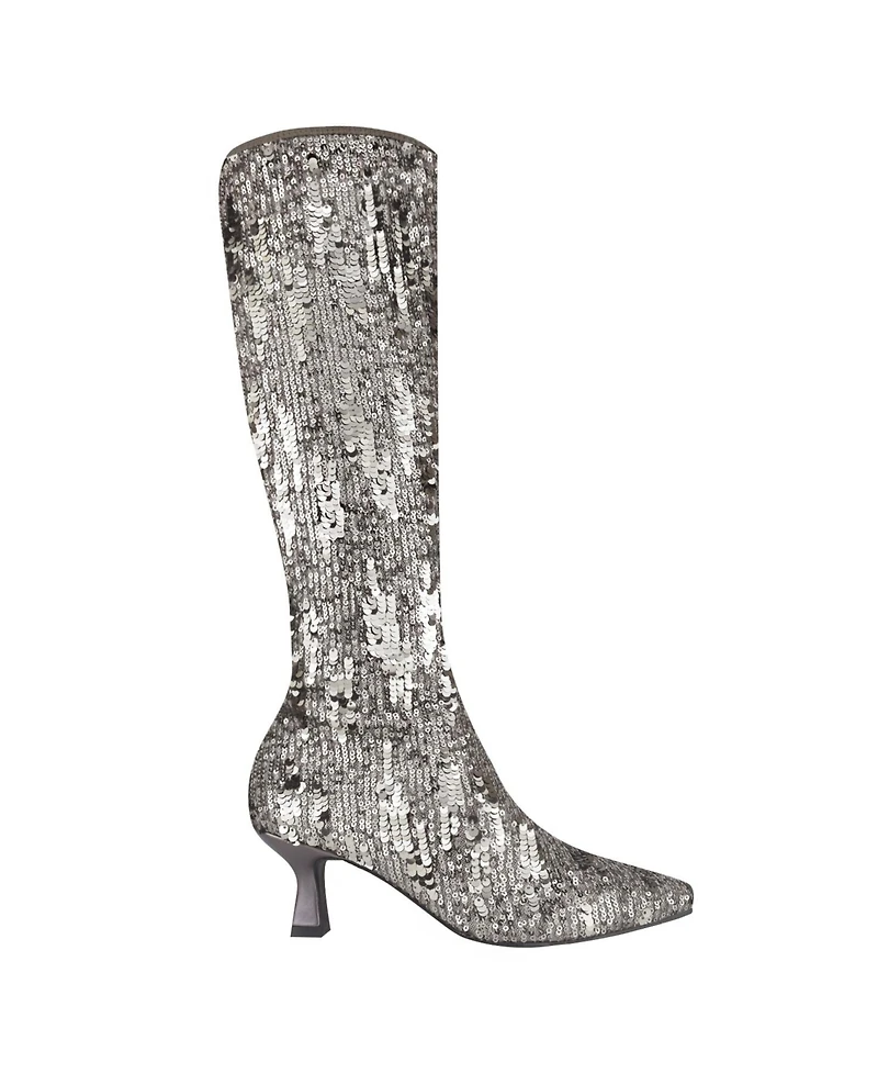 Impo Women's Nyree Memory Foam Stretch Sequin Boots