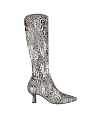 Impo Women's Nyree Memory Foam Stretch Sequin Boots