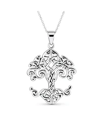 Bling Jewelry Large Celtic Matriarch Mothers Family Wishing Tree Of Life Pendant Necklace Roots Of Family Oxidized Sterling Silver