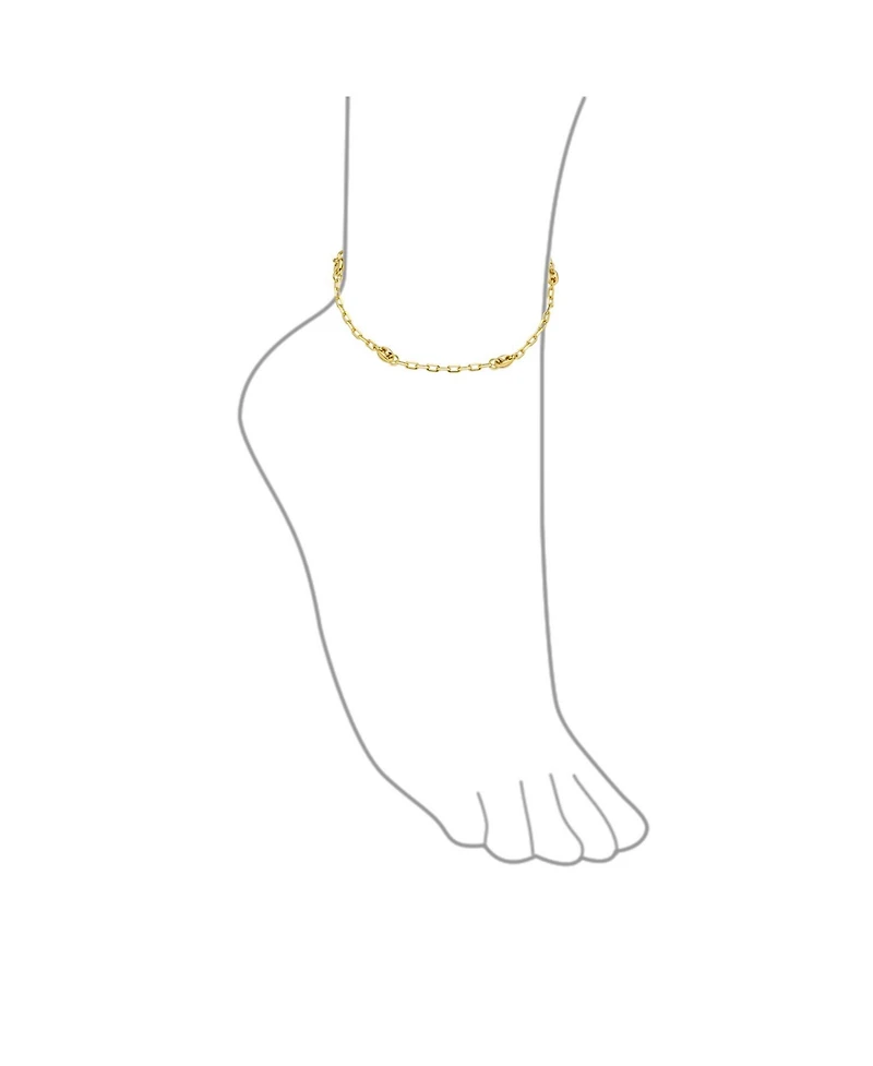 Bling Jewelry Boho Foot Lace Chain Anklet Ankle Bracelet 18K Gold Plated Brass 9-10 Inch Brazil