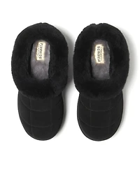 Fireside by Dearfoams Women's Bendigo Genuine Shearling Quilted Platform Clog Slipper