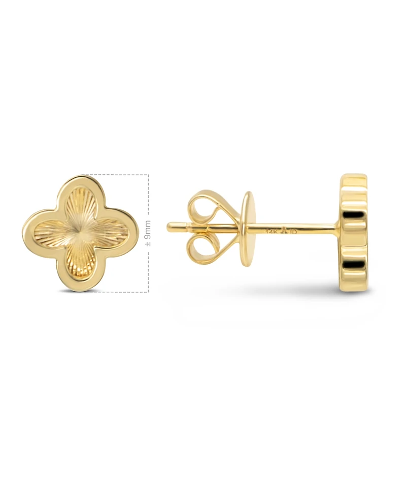 Devata Clover Stud Earrings in 14K Gold, approx. 2.6grams