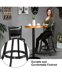 Skonyon 2 Pieces 24 Inch Swivel Counter Stool Dining Chair Upholstered Seat