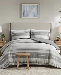 Madison Park Rhodes Stripe 3-Pc. Duvet Cover Set, Full/Queen