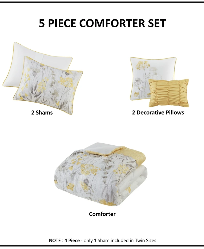 Madison Park Prairie Seersucker 5-Pc. Comforter Set, King/California King