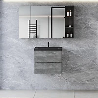 Wall-Mounted Floating Vanity with Quartz Top