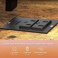 Multifunctional Desk with Led Lights, Storage & Usb Ports