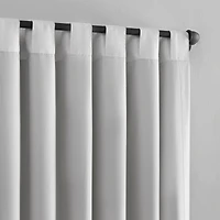 Evelina Faux Dupioni Silk Beaded Tassels Thermal Extreme 100% Blackout Back Tab Curtain Valance