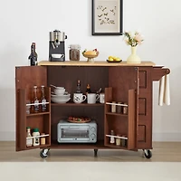 Streamdale Drop Leaf Rolling Kitchen Island with Storage