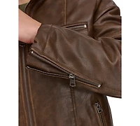 Levi's Men's Faux-Leather Hooded Zip Jacket