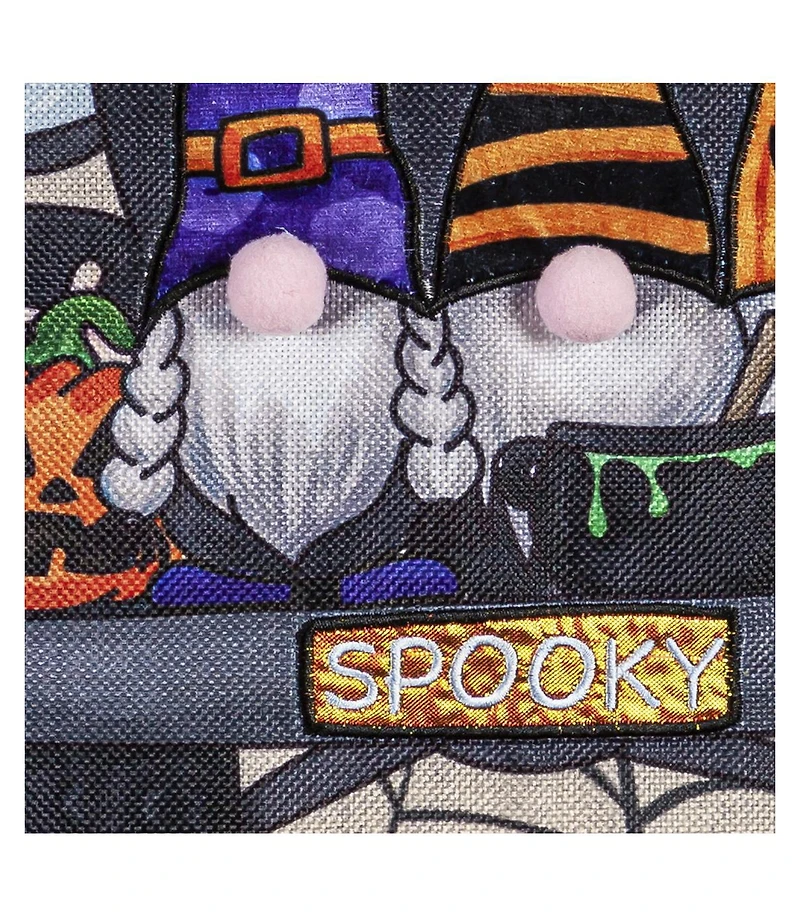 Evergreen Spooky Truck Garden Burlap Flag