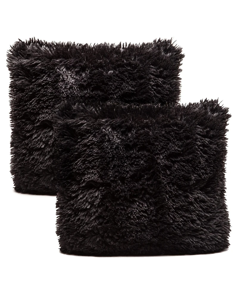 Chanasya Premium Throw Blanket & Pillow Cover - Long Faux Fur Fuzzy Sherpa (50" x 65”) 2 Covers (18" 18”)