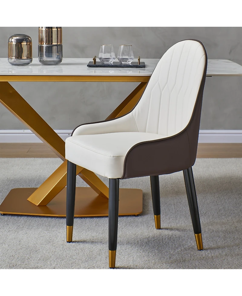 Streamdale Modern Pu Leather Dining Chair (Set of 2)