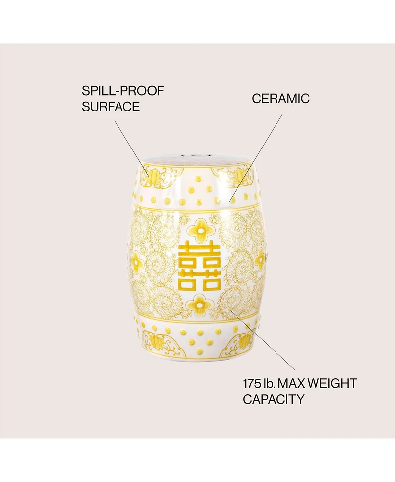Jonathan Y Double Chinoiserie Ceramic Drum Garden Stool
