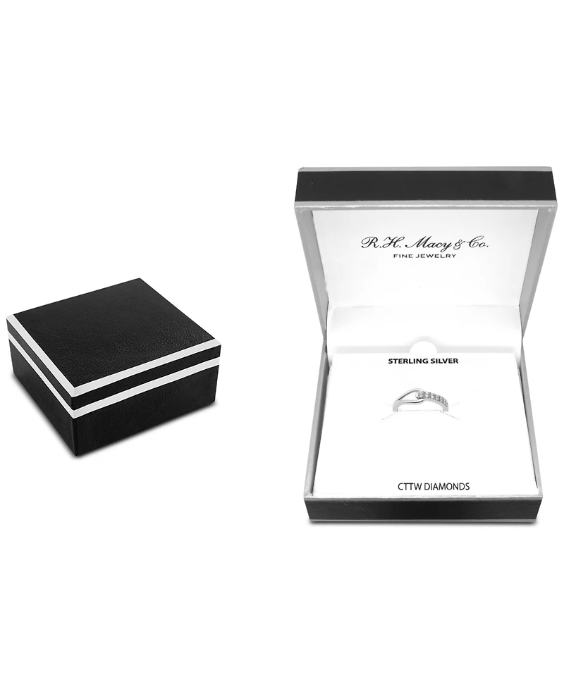Diamond Polished Loop Ring (1/10 ct. t.w.) Sterling Silver