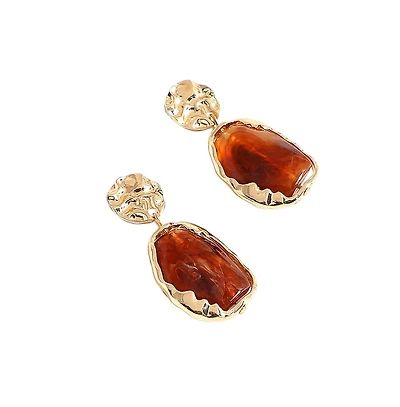 Sohi Women's Dented Drop Earrings