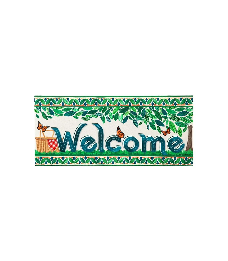 Evergreen 4 Season Trees, Set of 4 Sassafras Indoor Outdoor Switch Doormat 1'10"x10" Multicolored