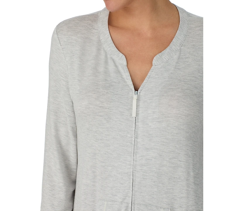 Ellen Tracy Women's Zip-Front 3/4-Sleeve Robe