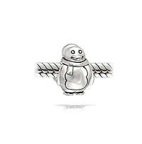 Bling Jewelry Cute Fat Cartoon Christmas Holiday Snowman Penguin With Scarf Winter Charm Bead Sterling Silver Fits European Bracelet
