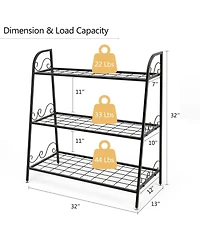 Skonyon 3-Tier Metal Plant Stand Shelf Display Rack for Plants Shoes Flower Pot