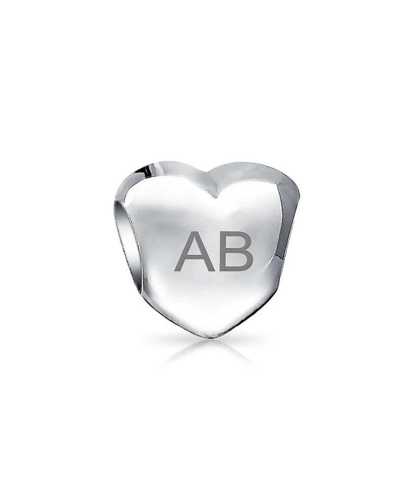 Bling Jewelry Nana Heart Shape Floral Scroll Word Grandma Charm Bead Grandmother Two Tone Gold Plated Sterling Silver Fits European Bracelet