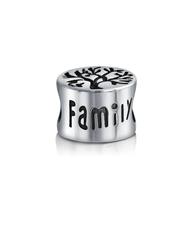 Bling Jewelry Round Family Circle Wishing Tree Of Life Bead Charm Oxidized Sterling Silver Fits European Bracelet