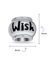 Bling Jewelry Hope Believe Survivor Message Charm Bead Sterling Silver for European Bracelet
