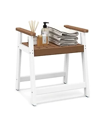 Skonyon Shower Bench with Arms for Inside Shower Shaving Legs-Brown