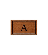 Evergreen Monogram Indoor Outdoor 100% Natural Coir Doormat 28" x 16" | Letter "A"