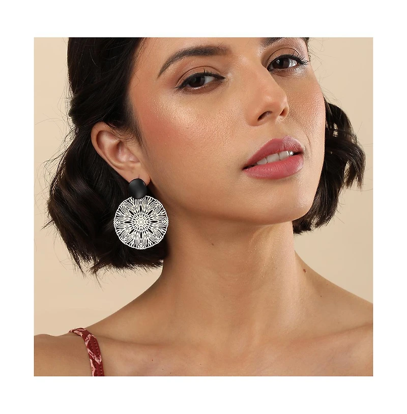 Sohi Women's Filigree Drop Earrings