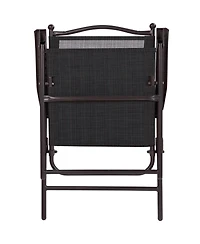 Costway Set of 2 Patio Folding Sling Back Chairs Camping Deck Garden Beach