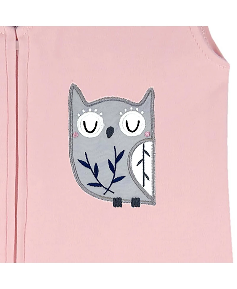 Lambs & Ivy Forever Friends White/Pink/Gray Woodland Fox/Owl 4-Piece Nursery Crib Baby Bedding Set