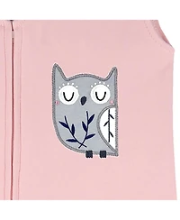 Lambs & Ivy Forever Friends White/Pink/Gray Woodland Fox/Owl 4-Piece Nursery Crib Baby Bedding Set