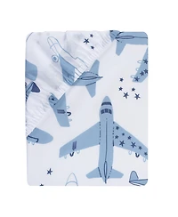 Bedtime Originals Little Aviator Airplane Baby/Toddler White Fitted Crib Sheet