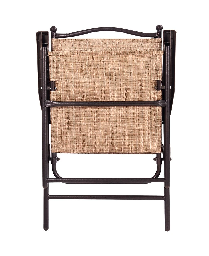 Costway Set of 2 Patio Folding Sling Back Chairs Camping Deck Garden Beach