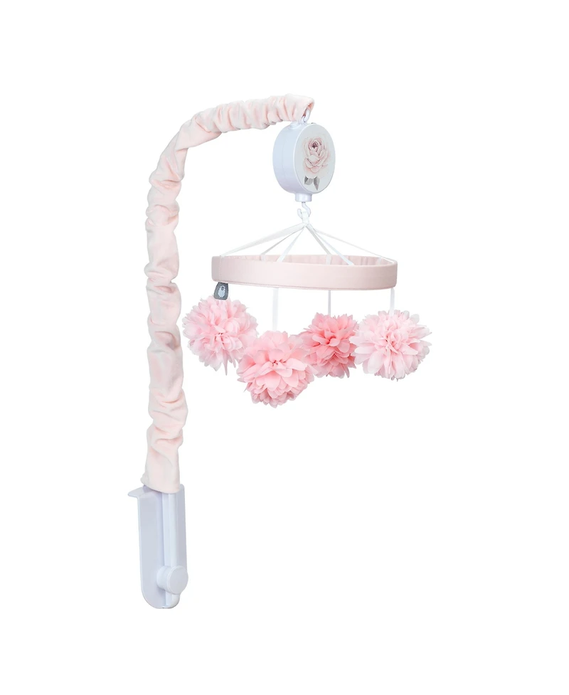 Lambs & Ivy Signature Botanical Baby Pink Floral Musical Baby Crib Mobile