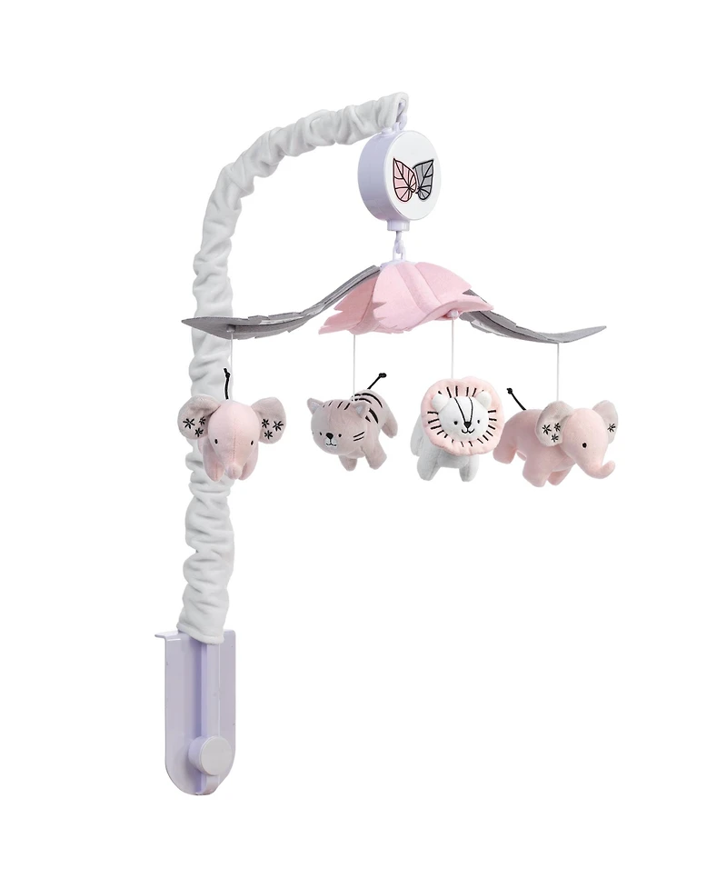 Lambs & Ivy Happy Jungle Musical Baby Crib Mobile Safari Animals Soother Toy