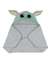 Lambs & Ivy Baby Boys Star Wars The Child/Baby Yoda/Grogu Gray Hooded Bath Towel