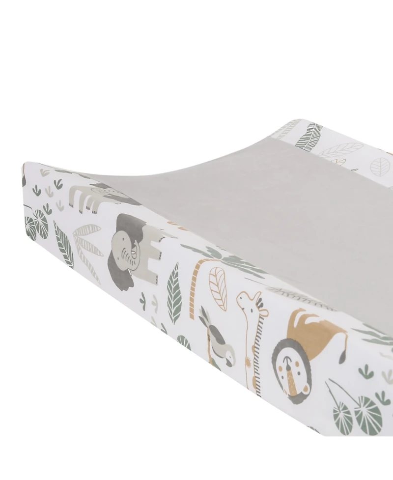 Lambs & Ivy Jungle Friends Soft, Warm & Cozy Safari Changing Pad Cover - Gray
